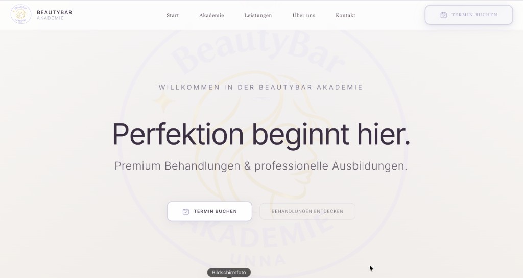 Screenshot: Beauty Bar Unna